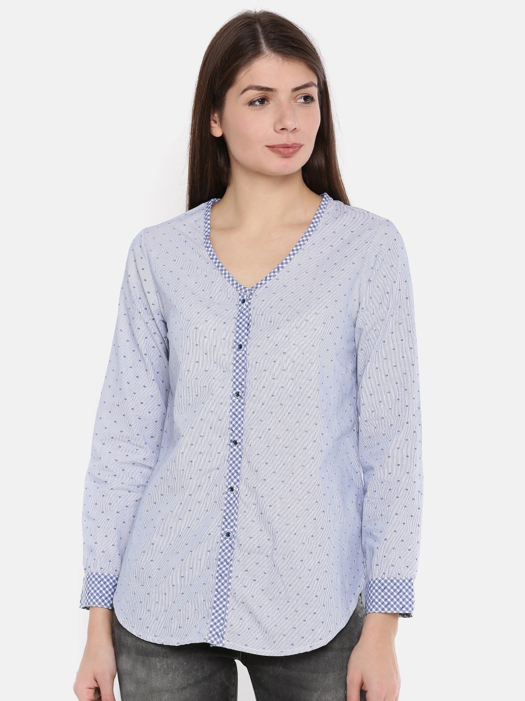 

Biba Women Blue Printed Top