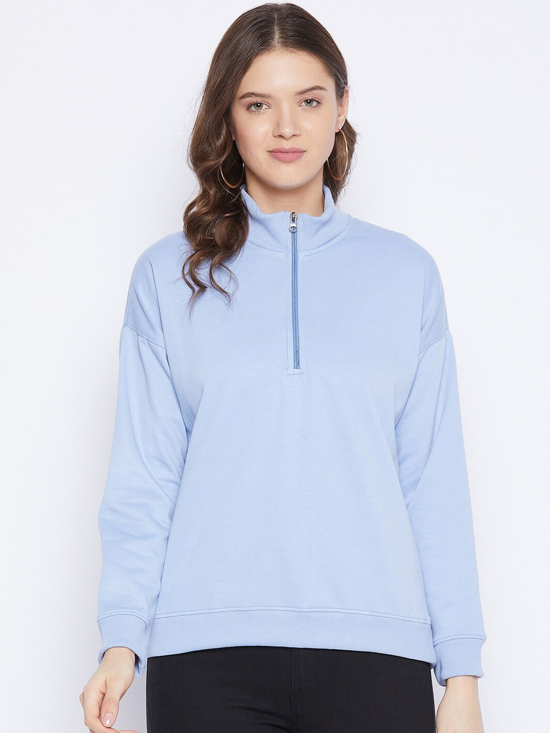 

FRENCH FLEXIOUS Women Blue Sweatshirt