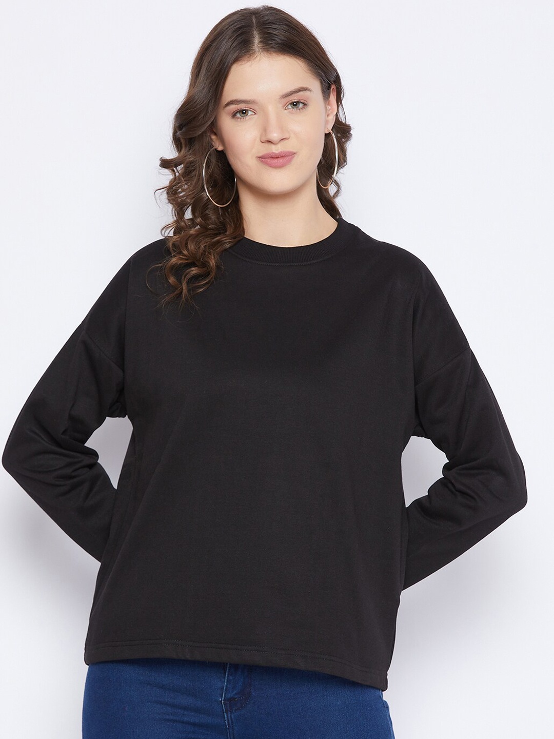 

FRENCH FLEXIOUS Women Black Sweatshirt