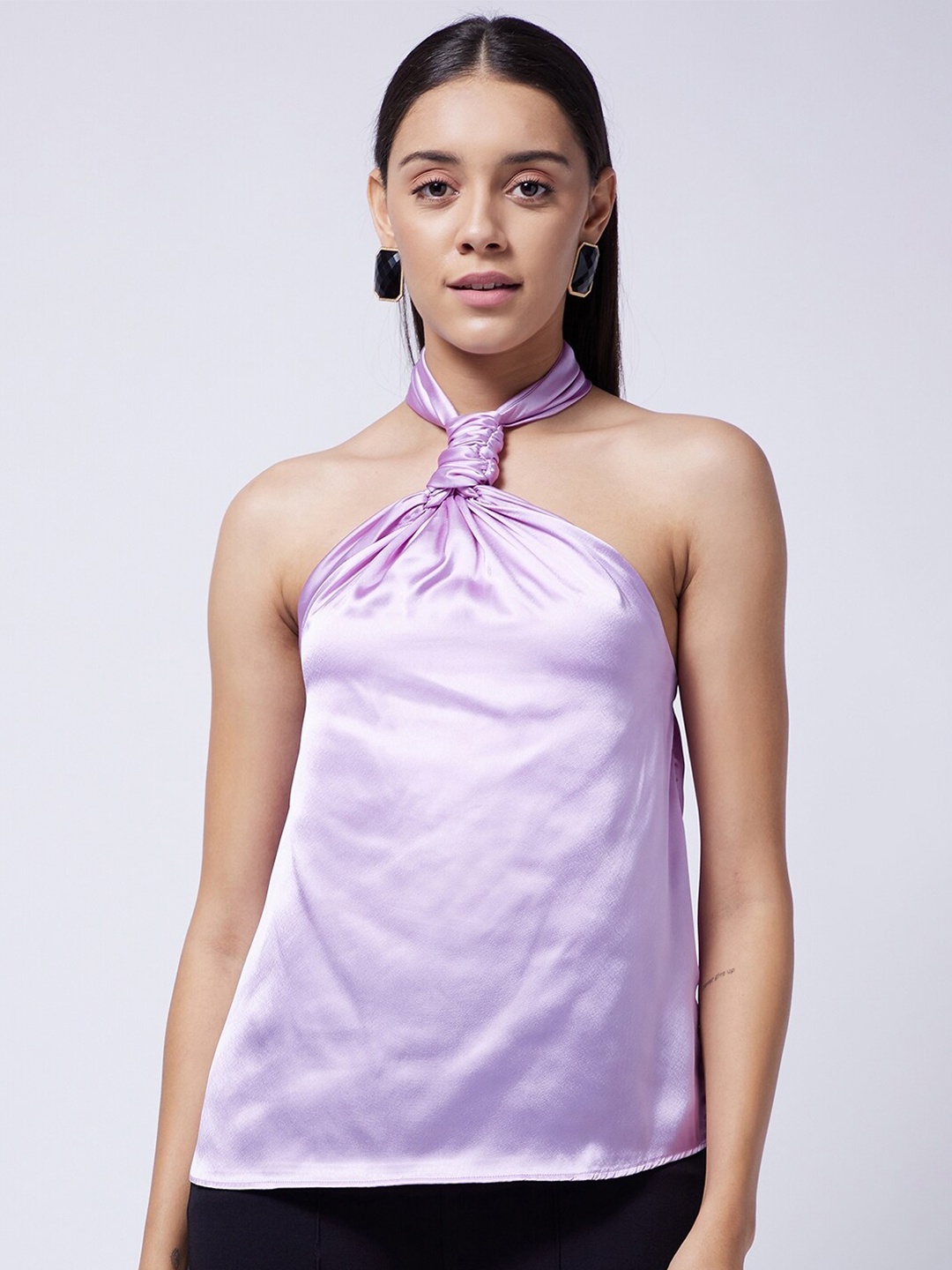 

MAGRE Lavender Halter Neck A-Line Top