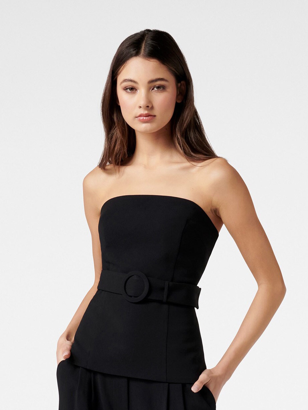 

Forever New Black Crepe Tube Top