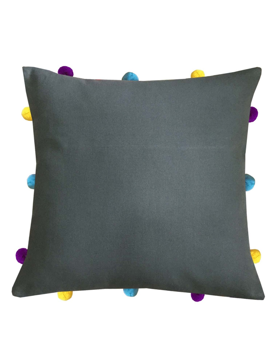 

Lushomes Single Grey Solid Cushion Cover with Tassels