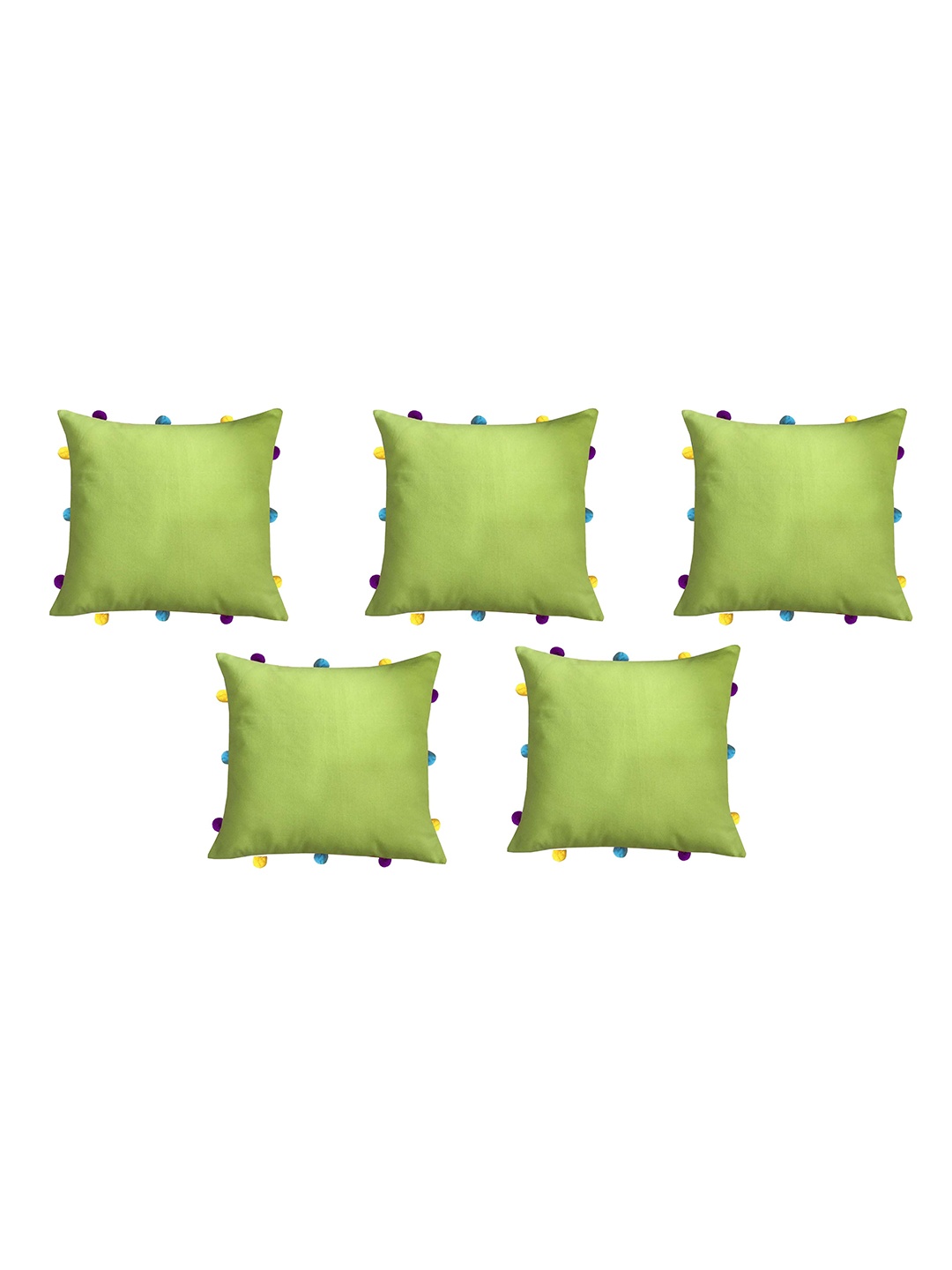 

Lushomes Green Set of 5 Square Cushion Covers