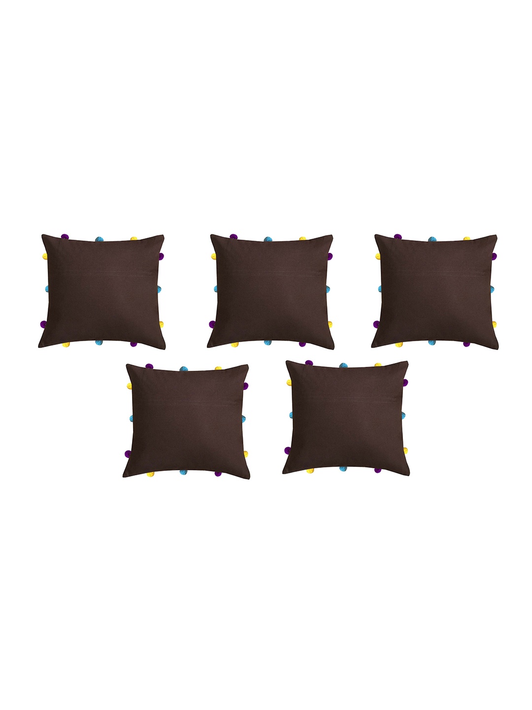 

Lushomes Brown & Purple Set of 5 Square Cushion Covers