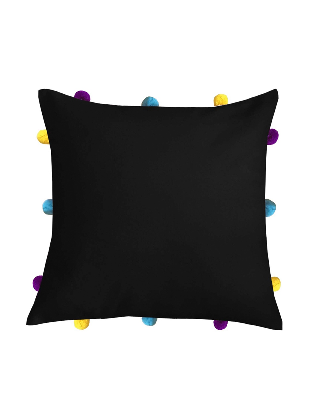 

Lushomes Black & Blue Cotton Square Cushion Covers