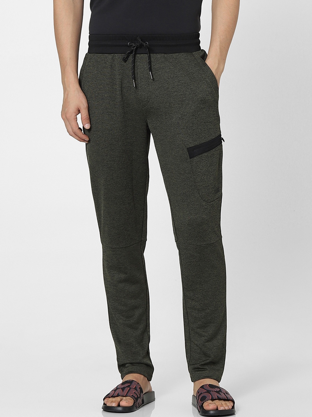 

Jack & Jones Men Olive Green Solid Lounge Pants
