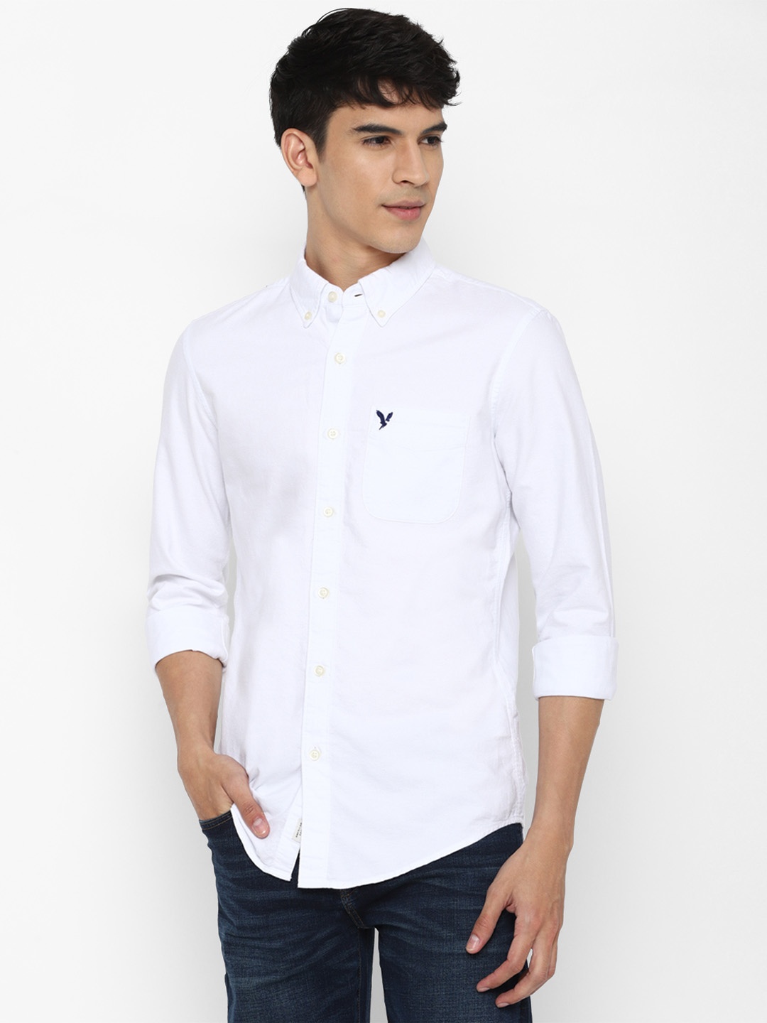 

AMERICAN EAGLE OUTFITTERS Men White Opaque Casual Shirt