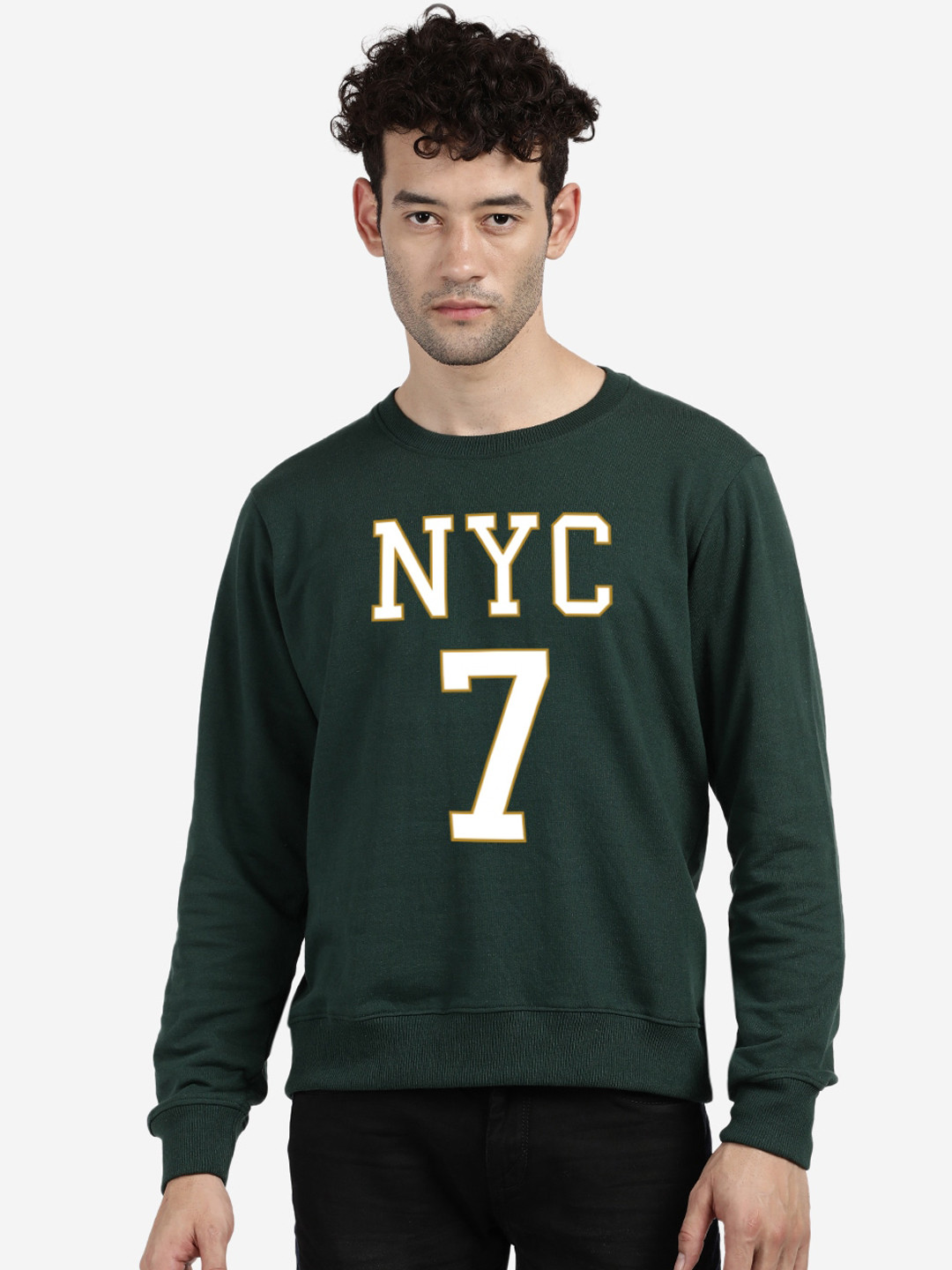 

MASH UNLIMITED Men Green Printed Sweatshirt