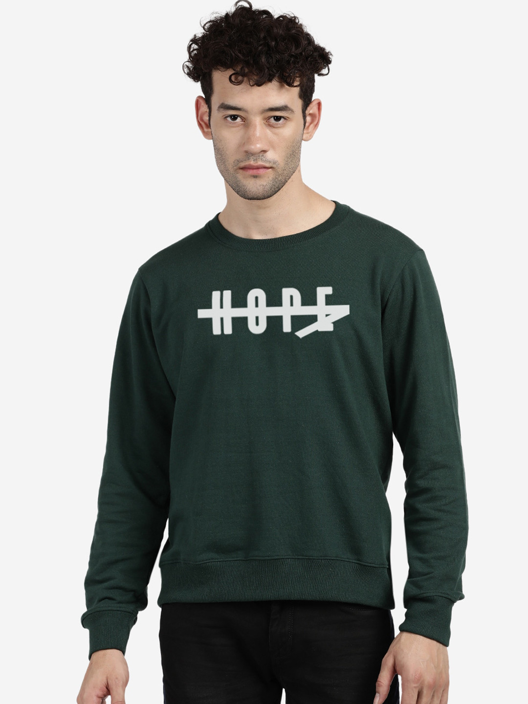 

MASH UNLIMITED Men Green Printed Sweatshirt