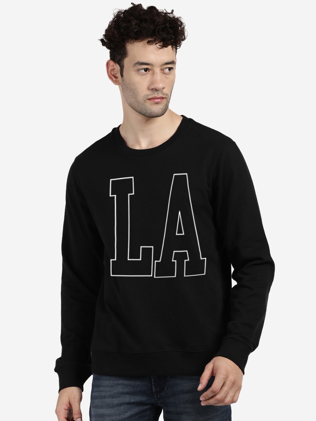 

MASH UNLIMITED Men Black Printed Sweatshirt