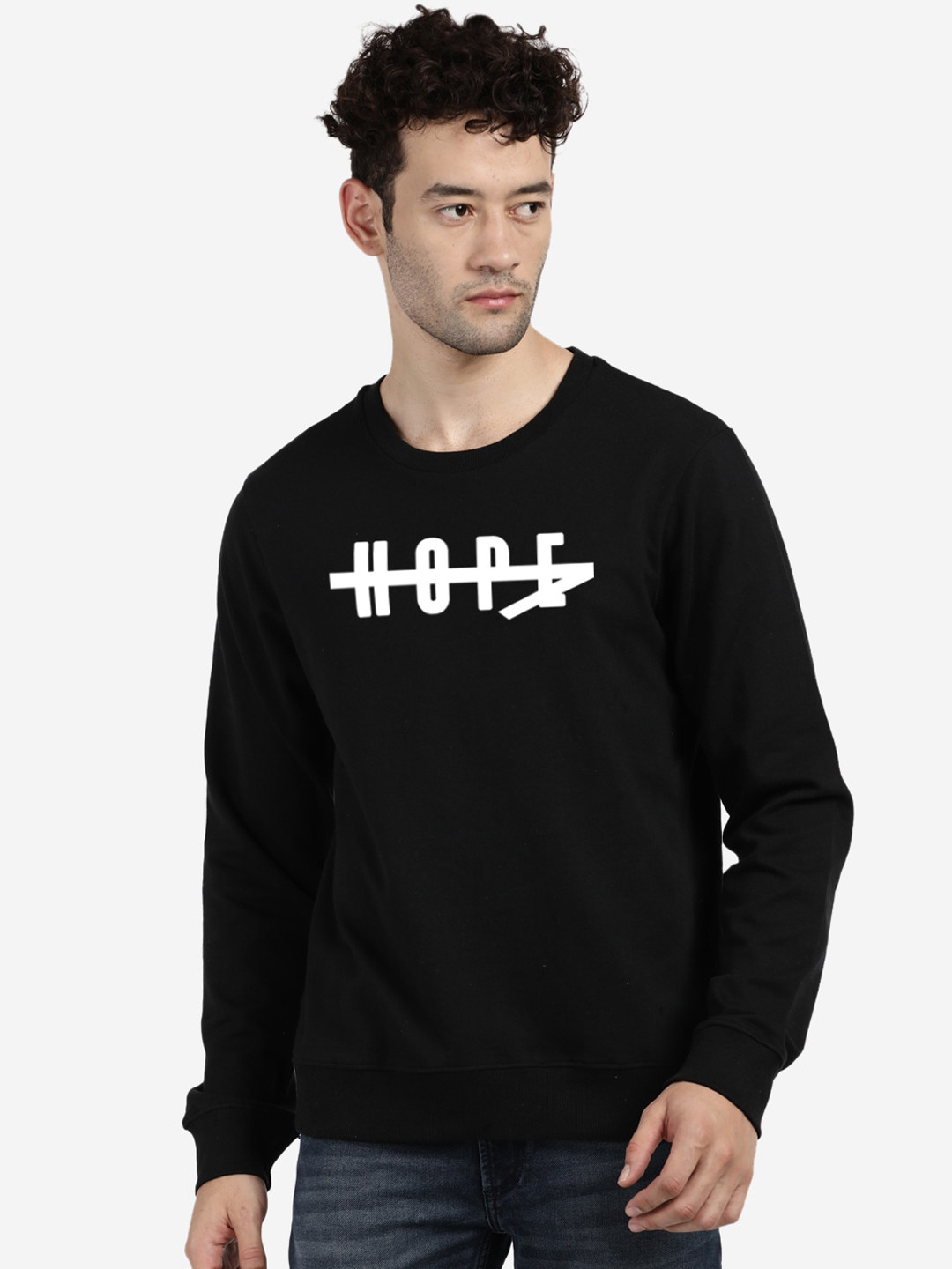 

MASH UNLIMITED Men Black Printed Sweatshirt