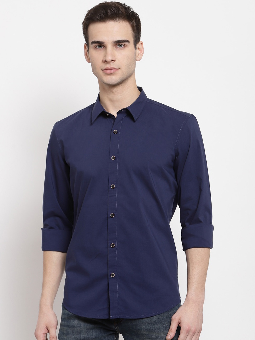

Pepe Jeans Men Blue Opaque Cotton Casual Shirt