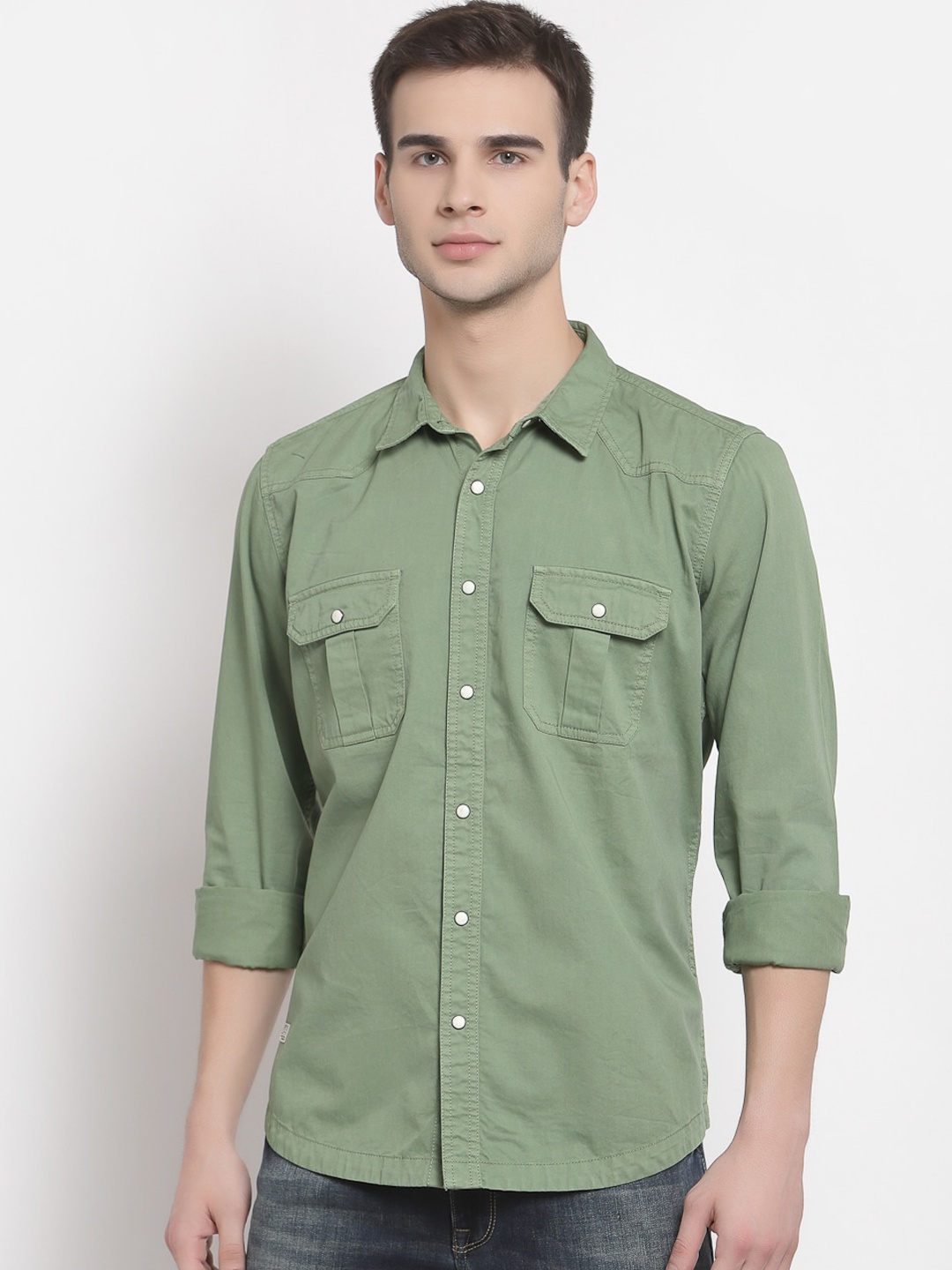 

Pepe Jeans Men Green Opaque Casual Shirt
