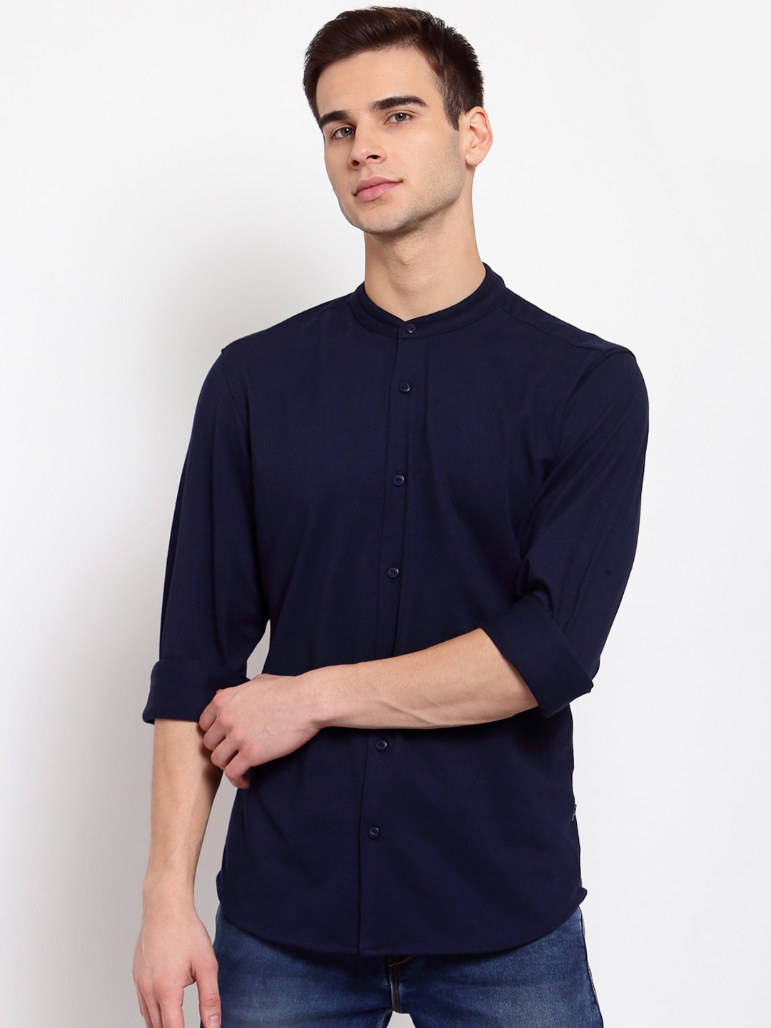 

Pepe Jeans Men Blue Solid Opaque Cotton Casual Shirt