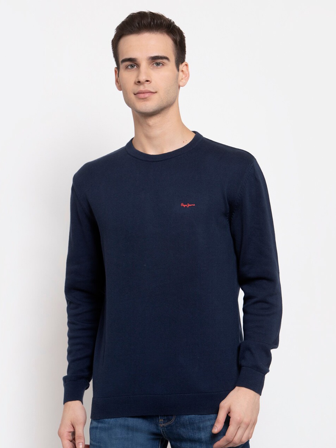 

Pepe Jeans Men Navy Blue Cotton Pullover