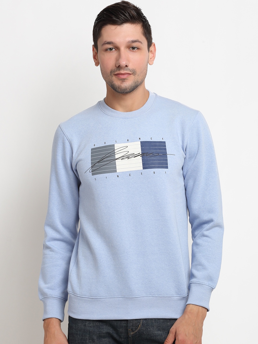 

Rodamo Men Blue Graphic Printed Sweatshirt