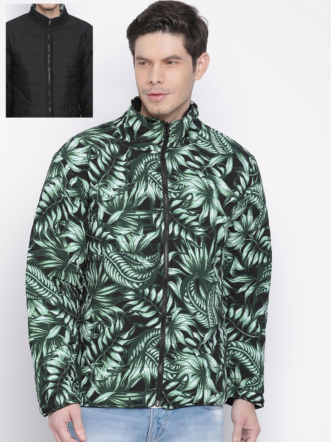 

Oxolloxo Men Green Floral Tailored Jacket