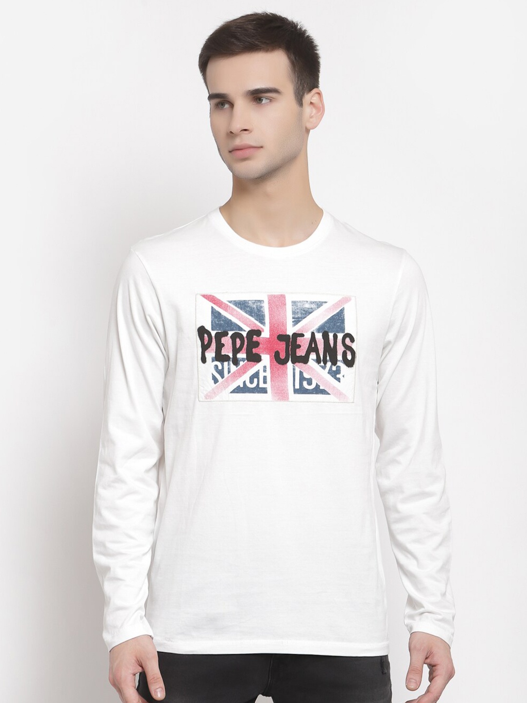 

Pepe Jeans Men White Printed T-shirt