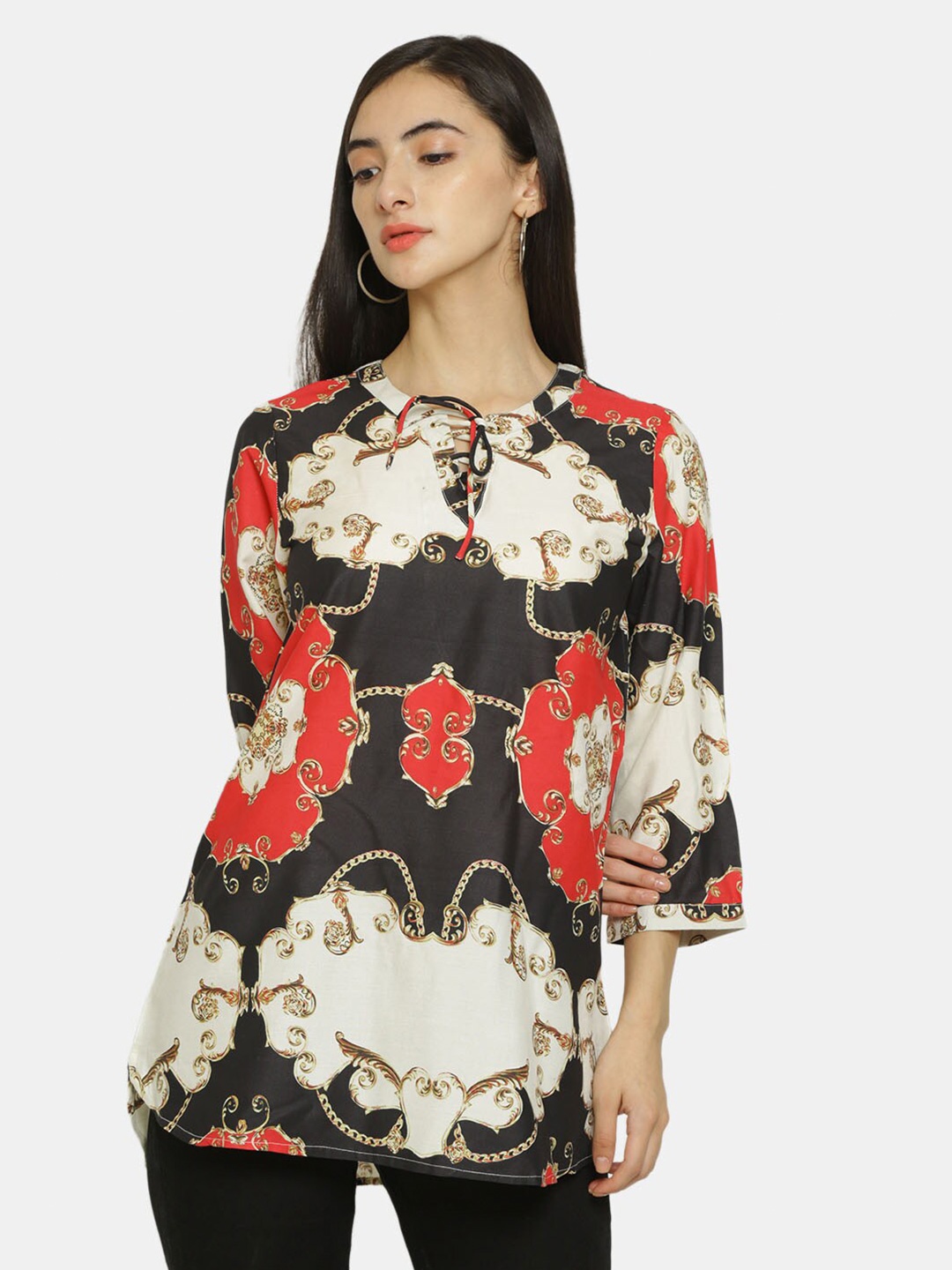 

IX IMPRESSION Black A-Line Top