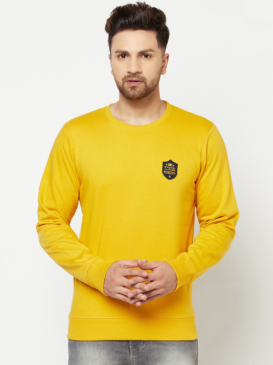 

ELEGANCE Men Yellow Sweatshirt