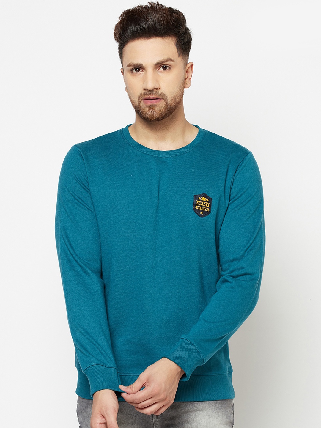 

ELEGANCE Men Teal Sweatshirt