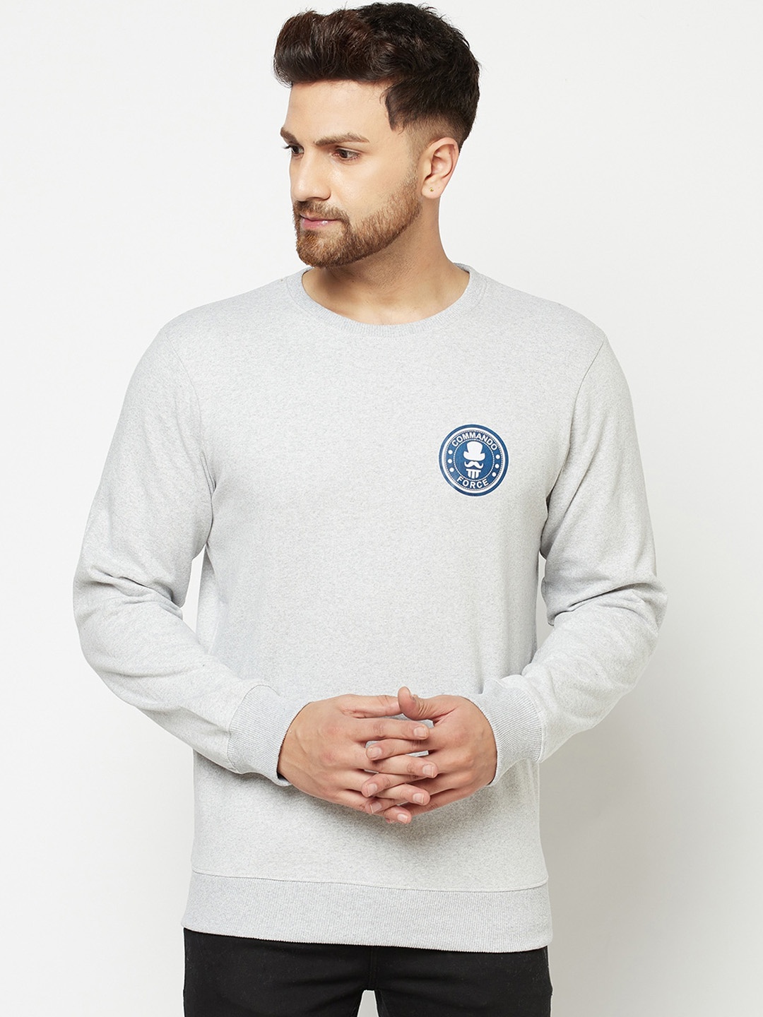 

ELEGANCE Men Grey Sweatshirt