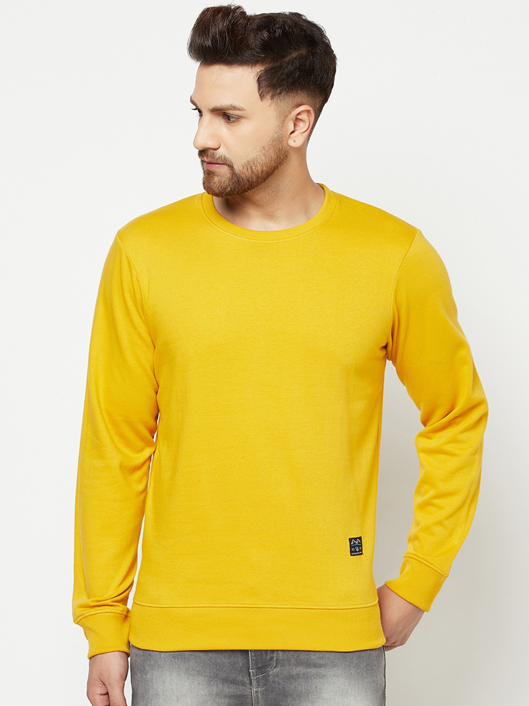 

ELEGANCE Men Mustard Yellow Sweatshirt