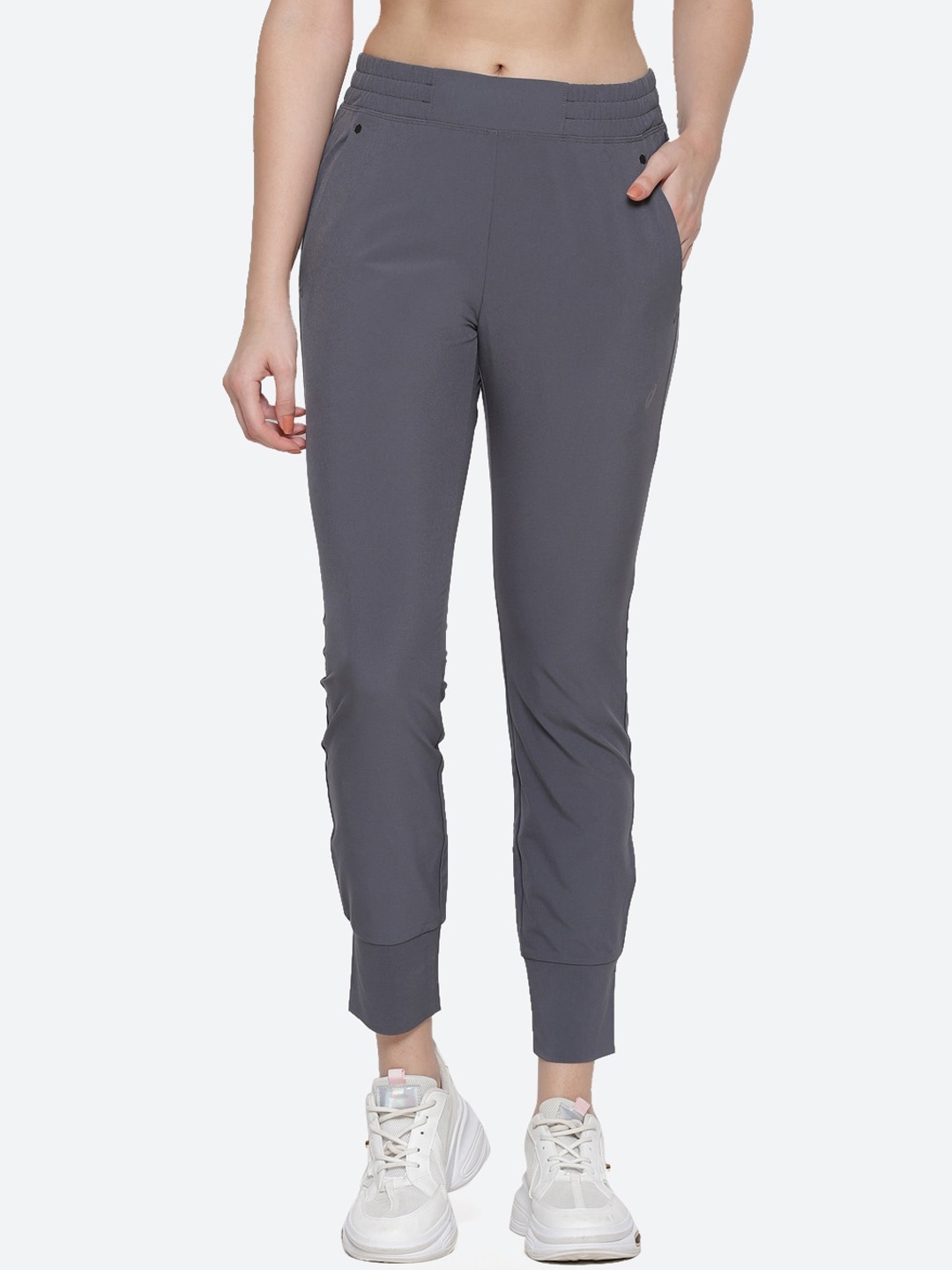 

ASICS Women W Stretch Tapered Training & Gym Sports Joggers, Grey