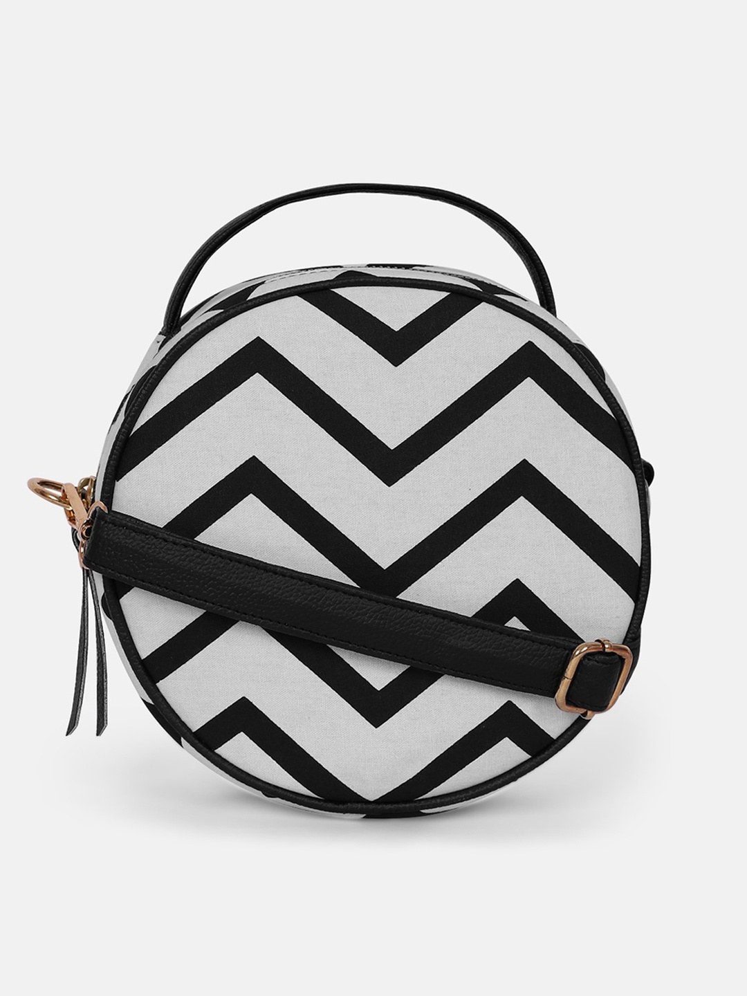 

Bagsy Malone White Geometric Textured PU Structured Handheld Bag with Quilted