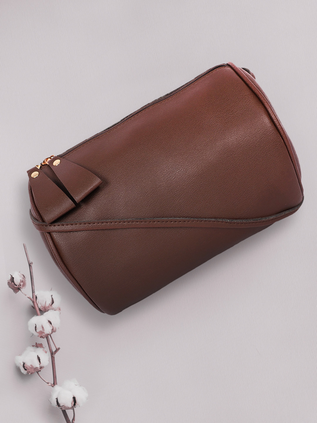 

Bagsy Malone Brown PU Structured Sling Bag