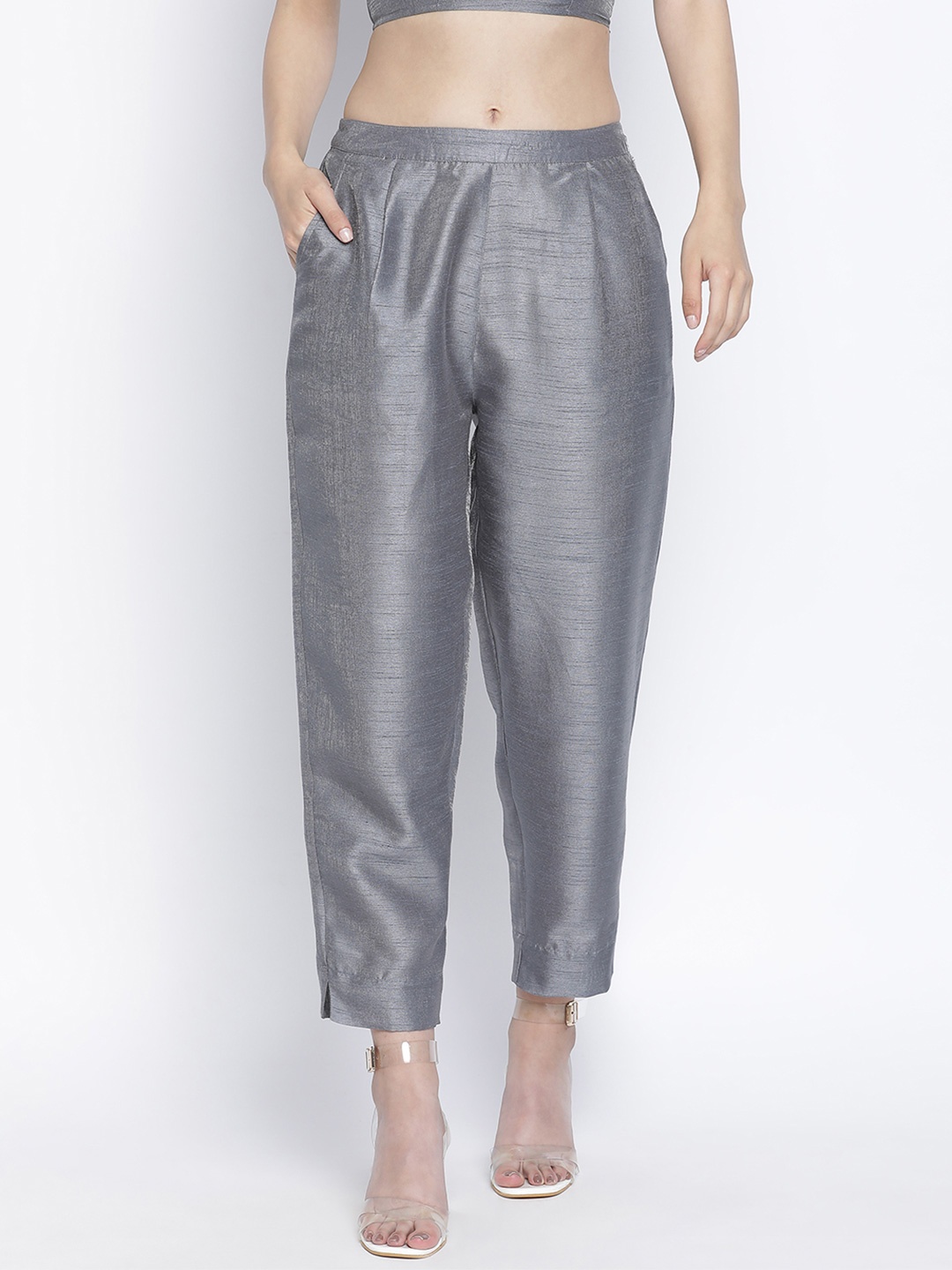 

Oxolloxo Women Grey Trousers