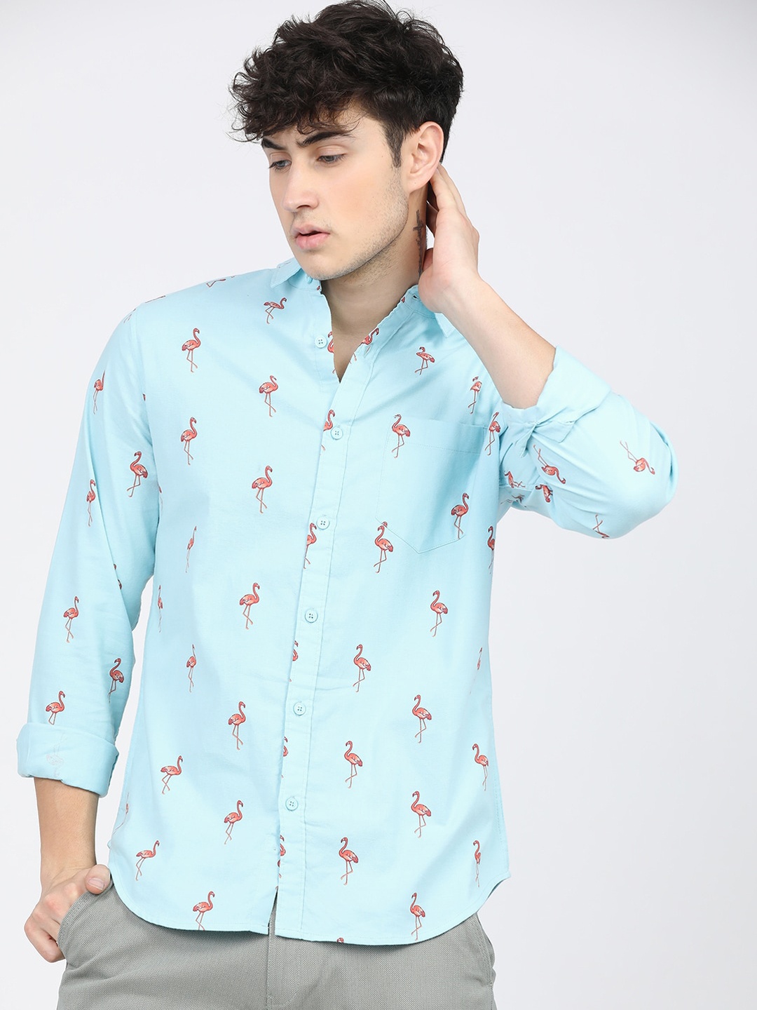 

KETCH Slim Fit Printed Cotton Casual Shirt, Blue