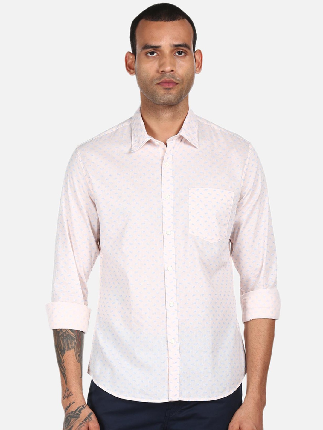 

AD By Arvind Men Pink Floral Printed Casual Shirt