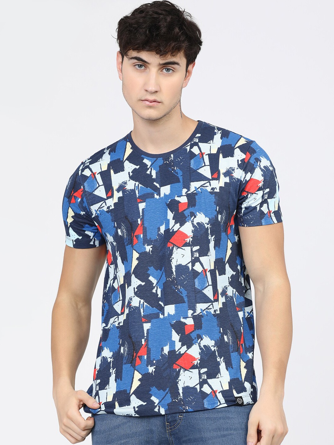 

LOCOMOTIVE Men Multicoloured Printed Pockets Slim Fit T-shirt, Multi
