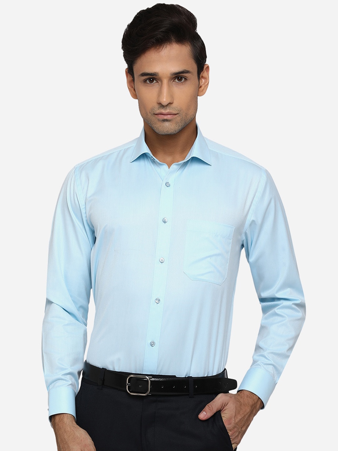 

Greenfibre Men Blue Opaque Formal Shirt
