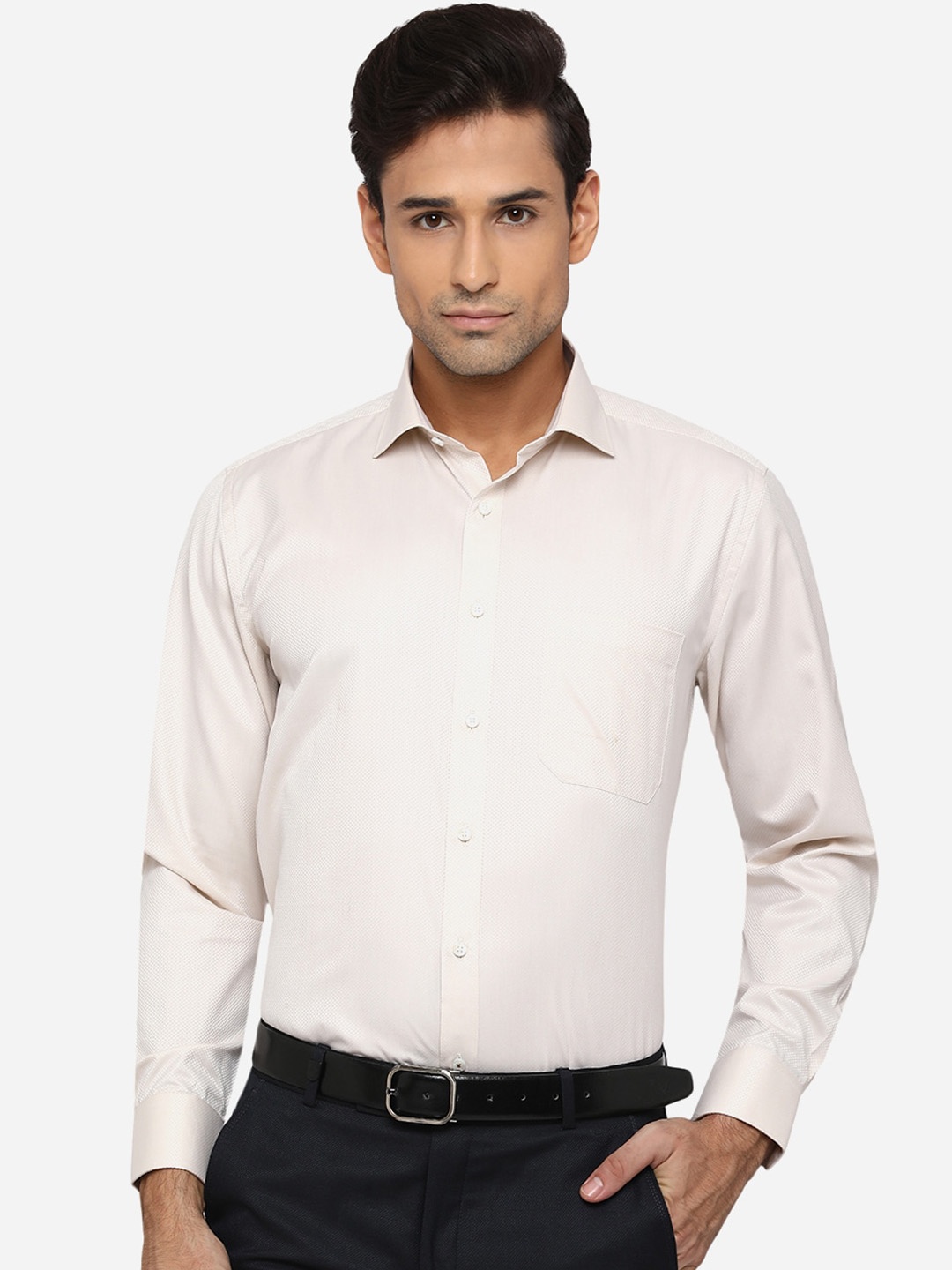 

Greenfibre Men Beige Opaque Formal Shirt