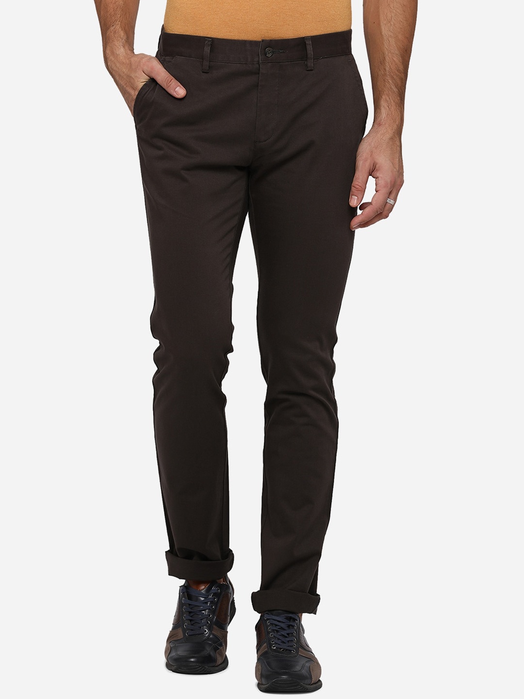 

Greenfibre Men Brown Slim Fit Chinos Trousers