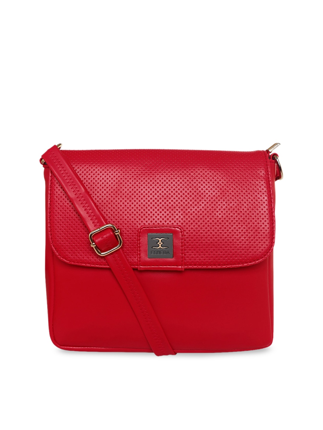 

ESBEDA Red Textured PU Structured Sling Bag with Bow Detail