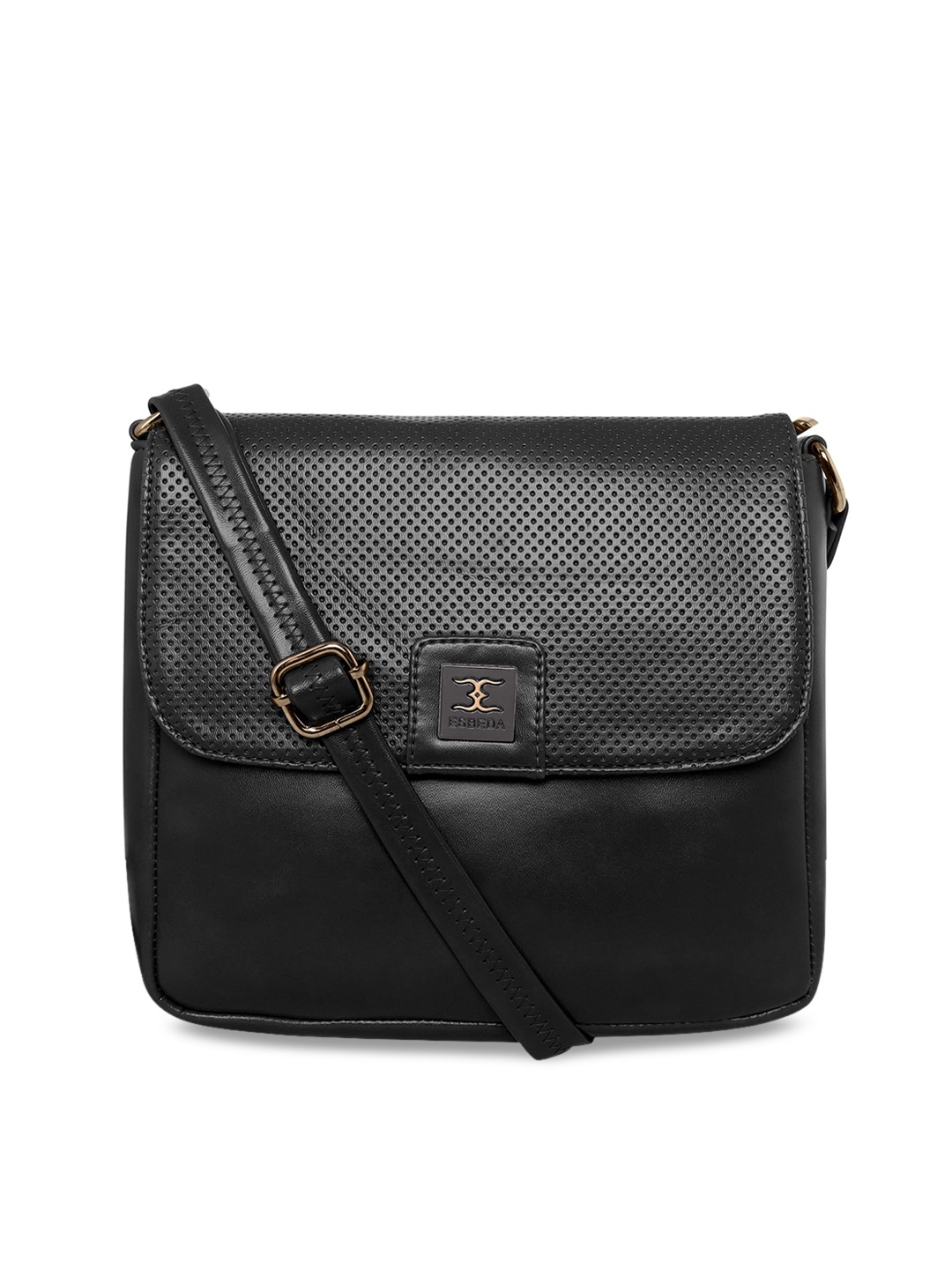 

ESBEDA Black Textured Structured Sling Bag
