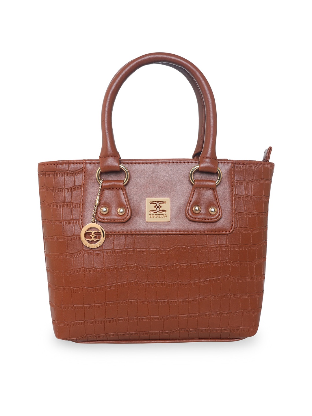 

ESBEDA Tan Brown Textured PU Shopper Handheld Bag