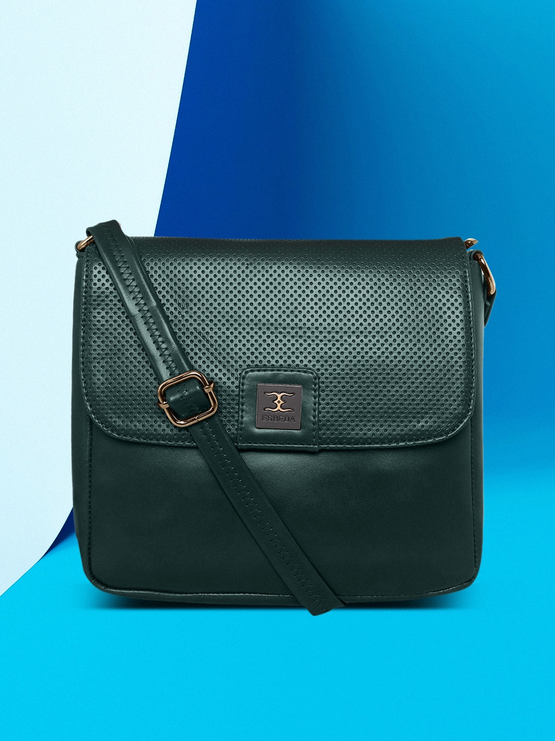 

ESBEDA Green Textured PU Structured Sling Bag