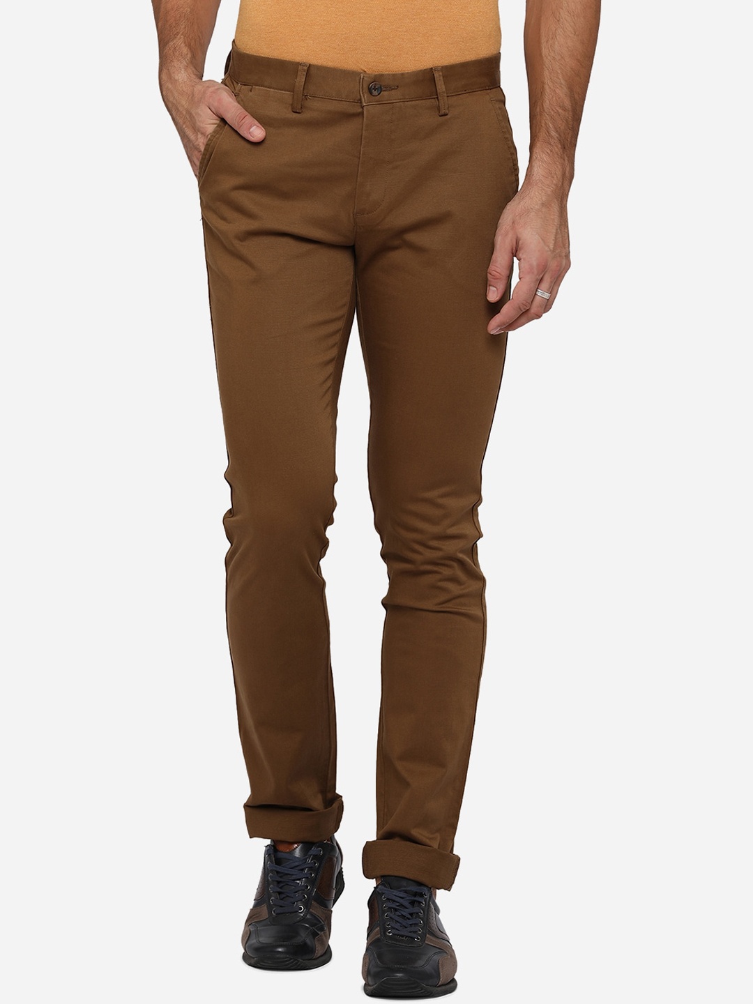 

Greenfibre Men Brown Slim Fit Chinos Trousers