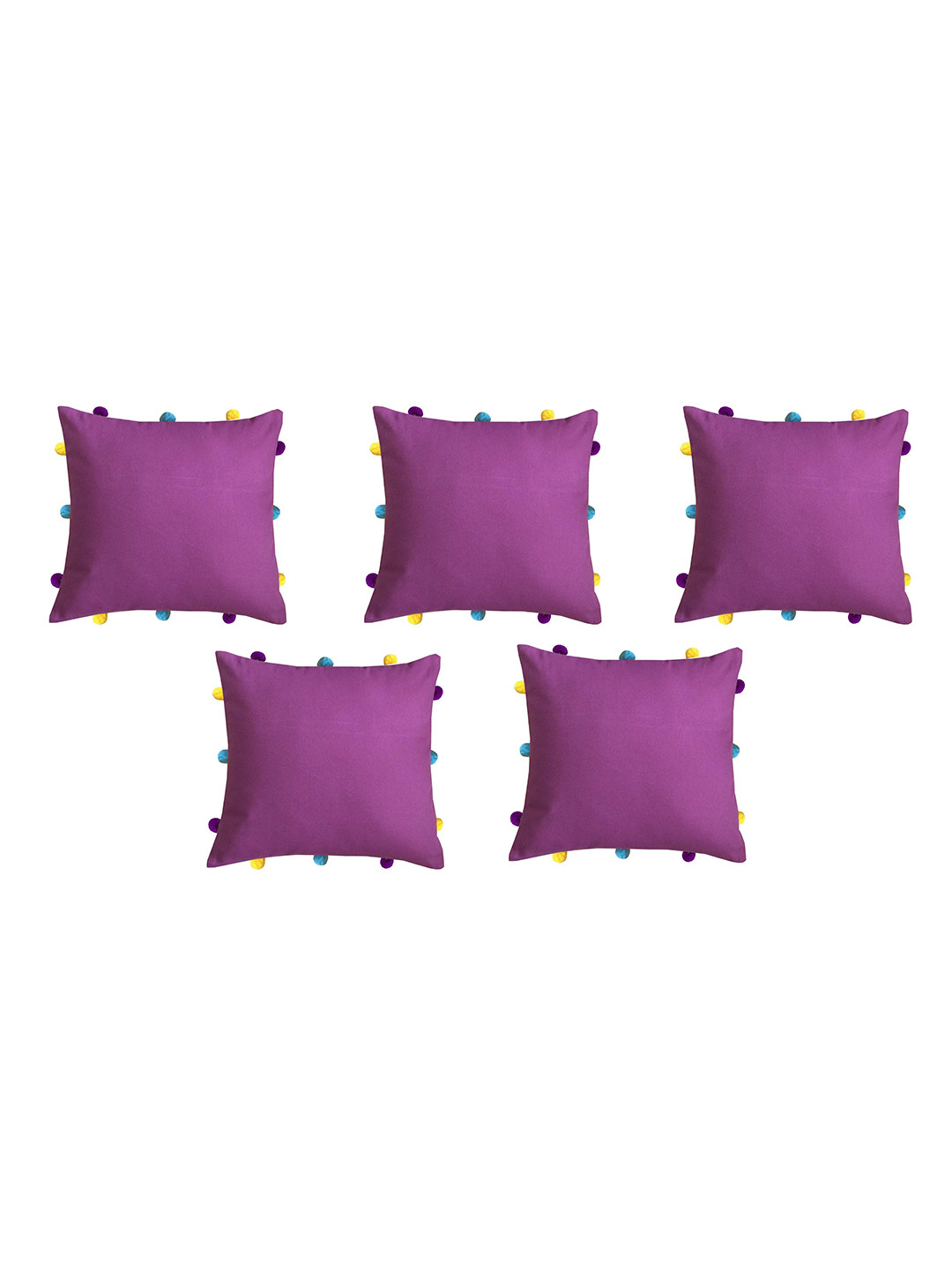 

Lushomes Purple & Blue Set of 5 Square Cushion Covers