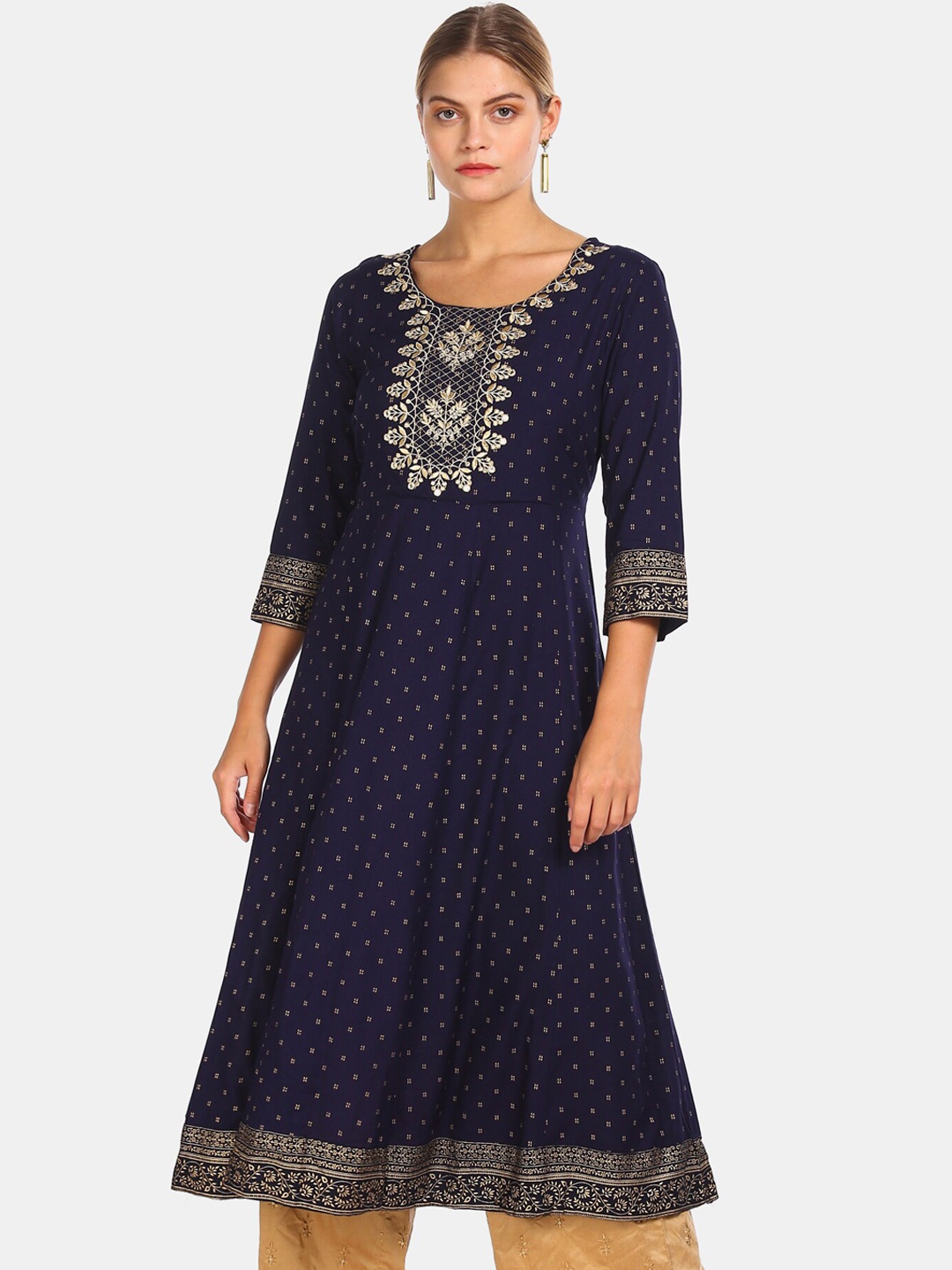 

Anahi Women Blue Ethnic Motifs Anarkali Kurta