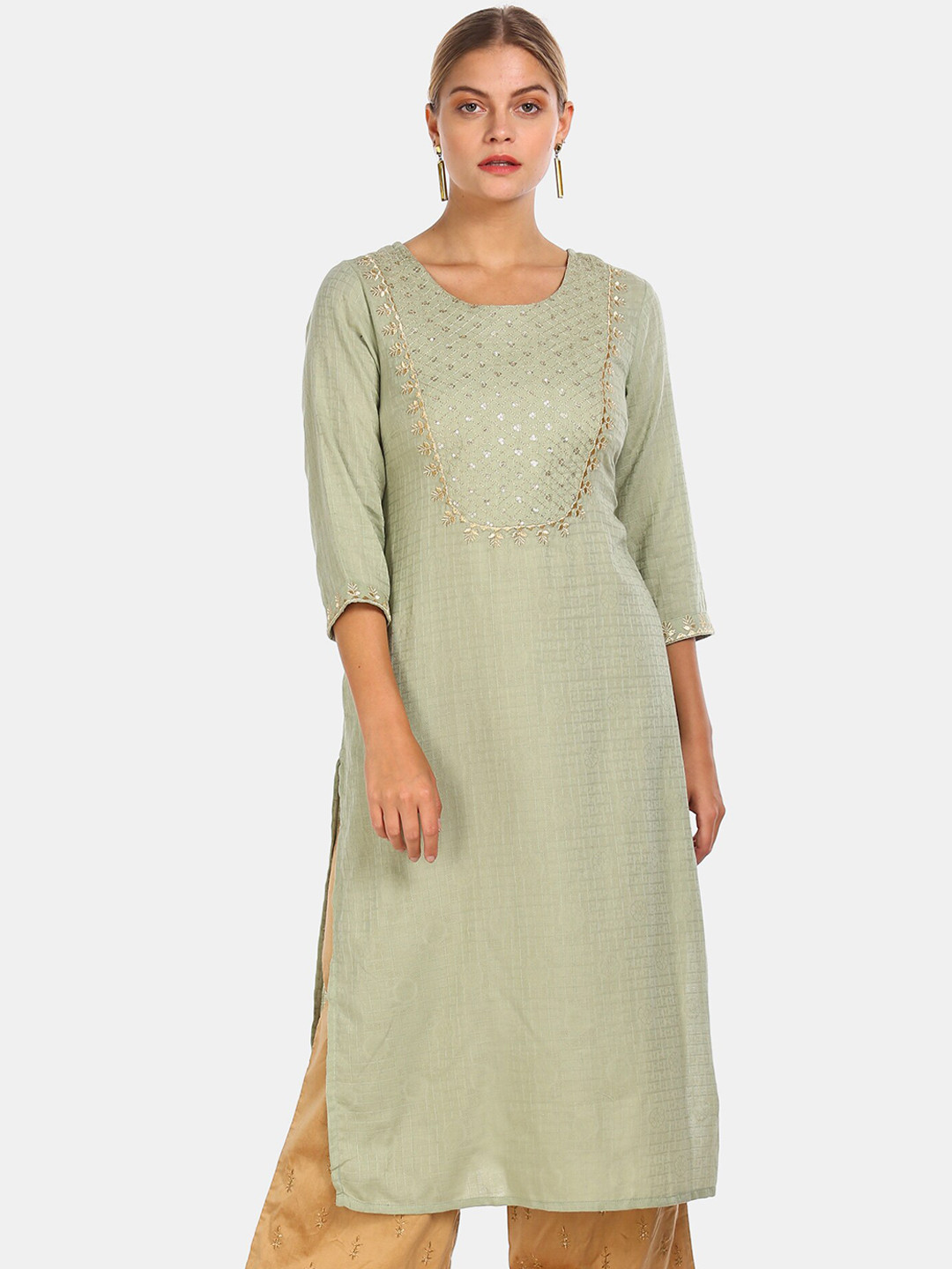 

Anahi Women Grey Thread Work Kurta