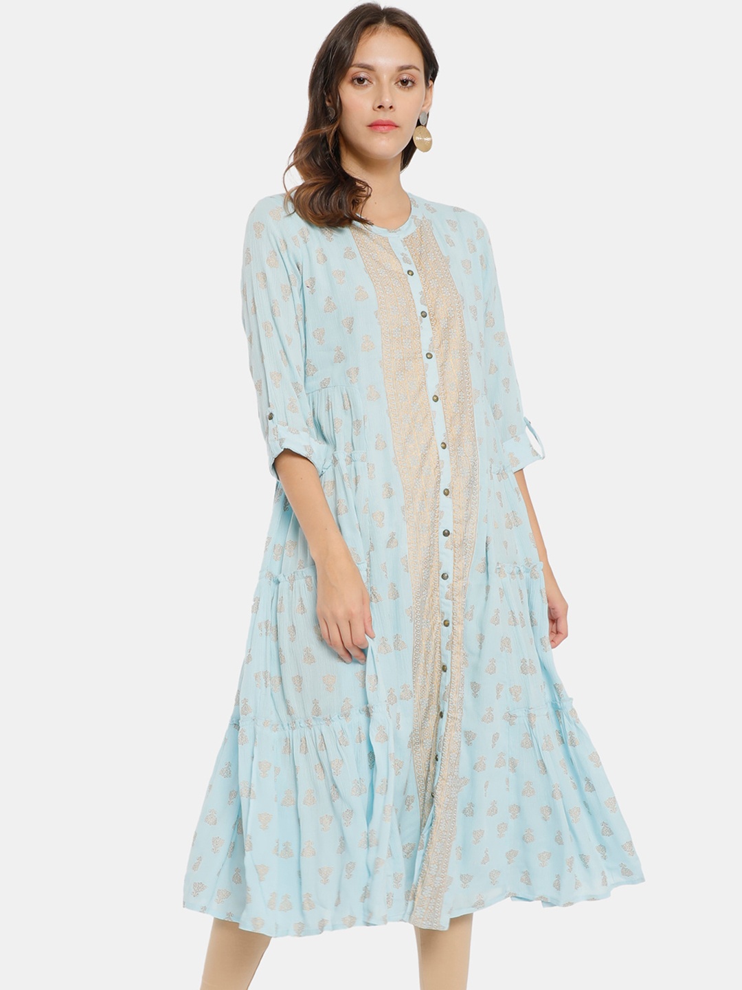 

Anahi Women Blue Striped Kurta