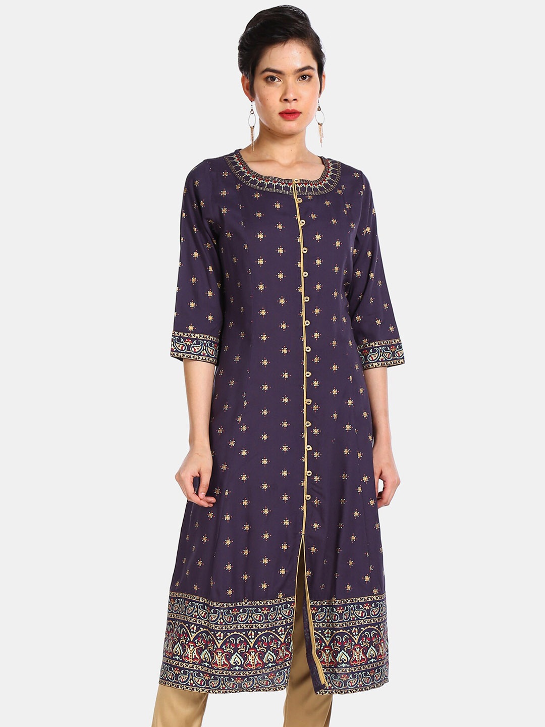 

Anahi Women Blue Floral Print Kurta
