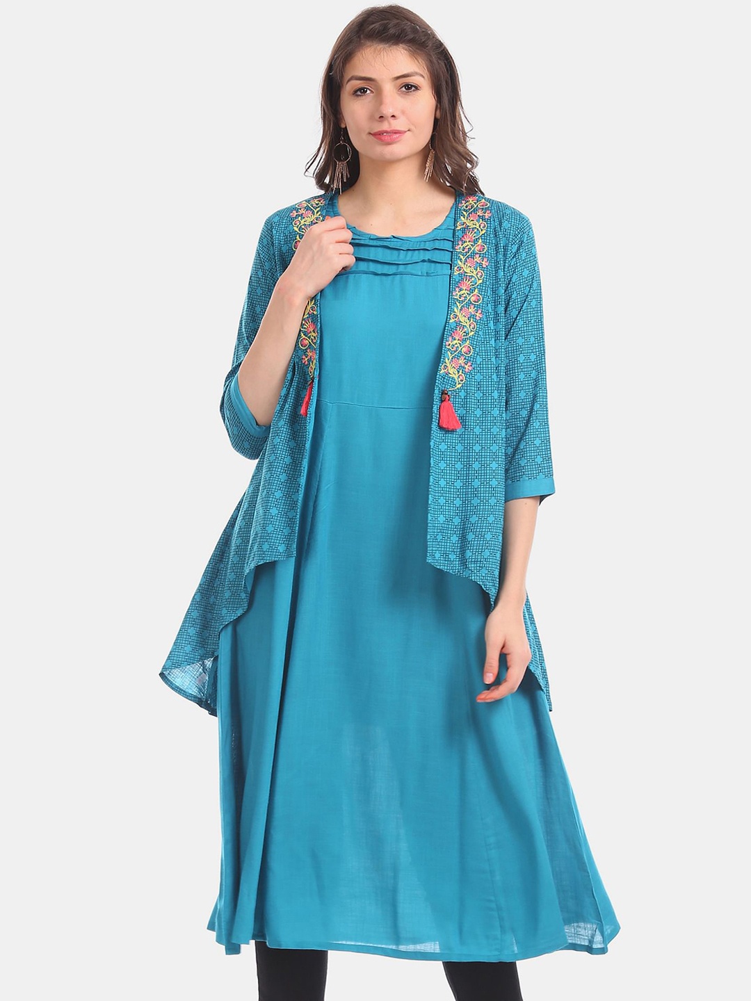 

Anahi Women Blue Kurta with Shrug