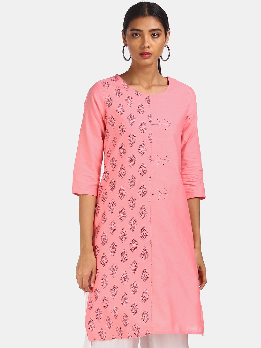 

Karigari Women Pink Ethnic Motifs Printed Kurta