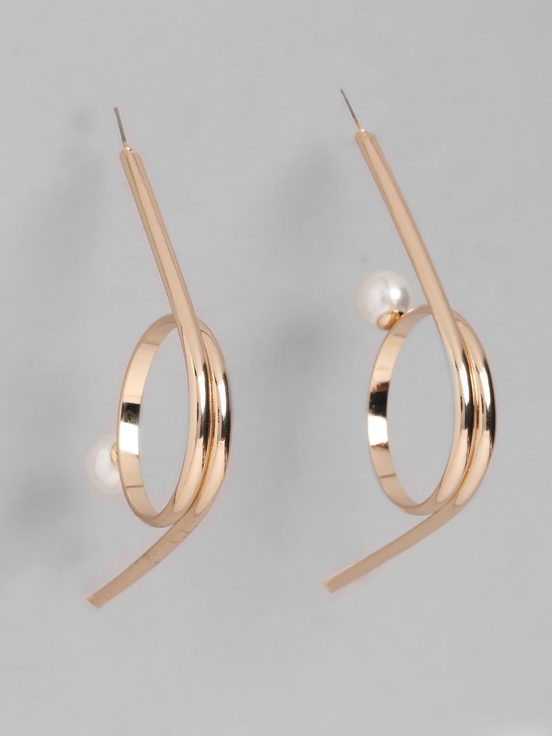 

20Dresses Gold-Toned Pearl Studded Claim To Fame Contemporary Drop Earrings